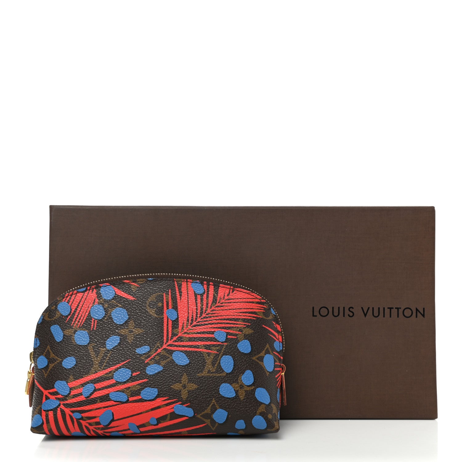 Louis Vuitton Monogram Jungle Dots Cosmetic Pouch Coquelicot Denim 7 of 7