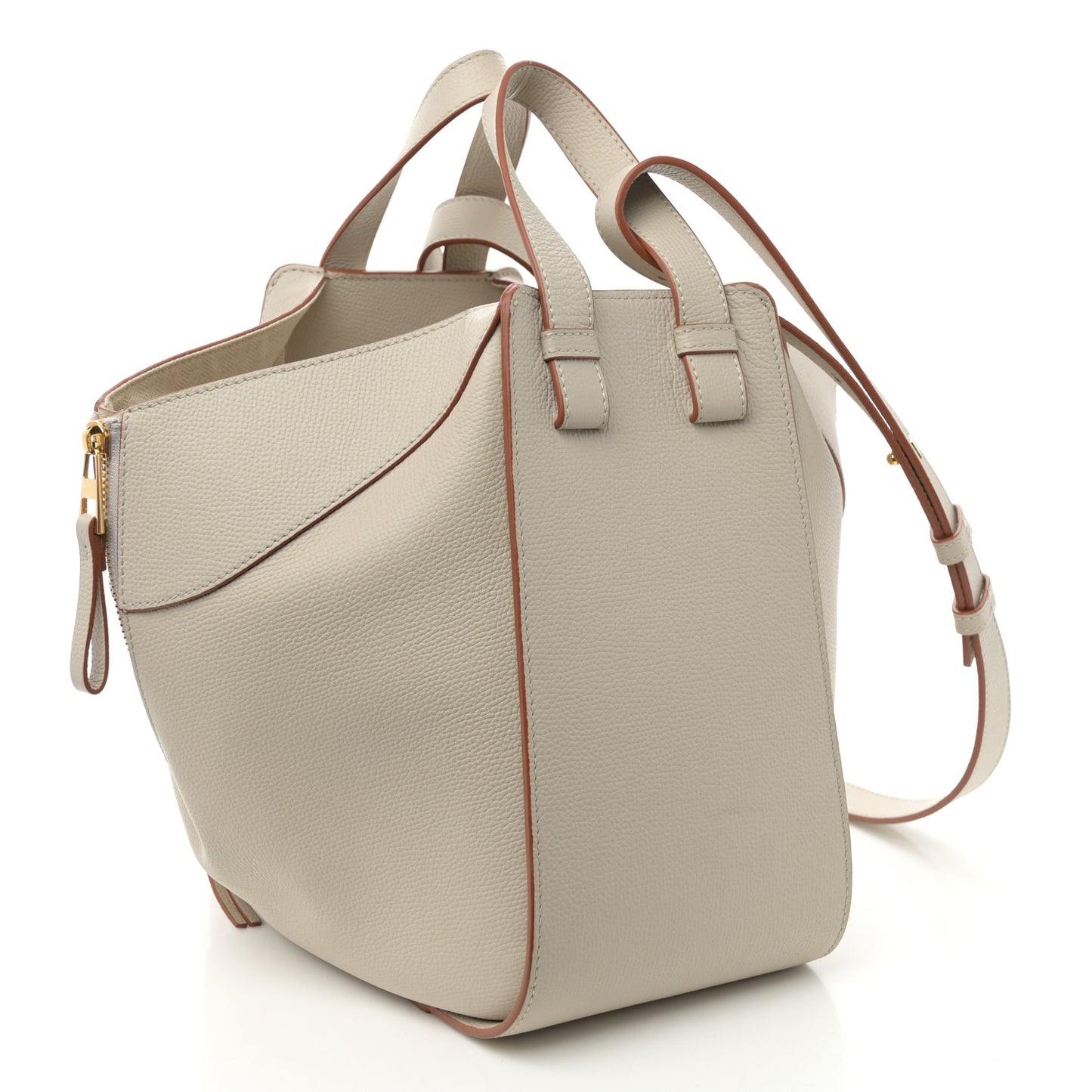 Grained Calfskin Small Hammock Shoulder Bag Light Ghost