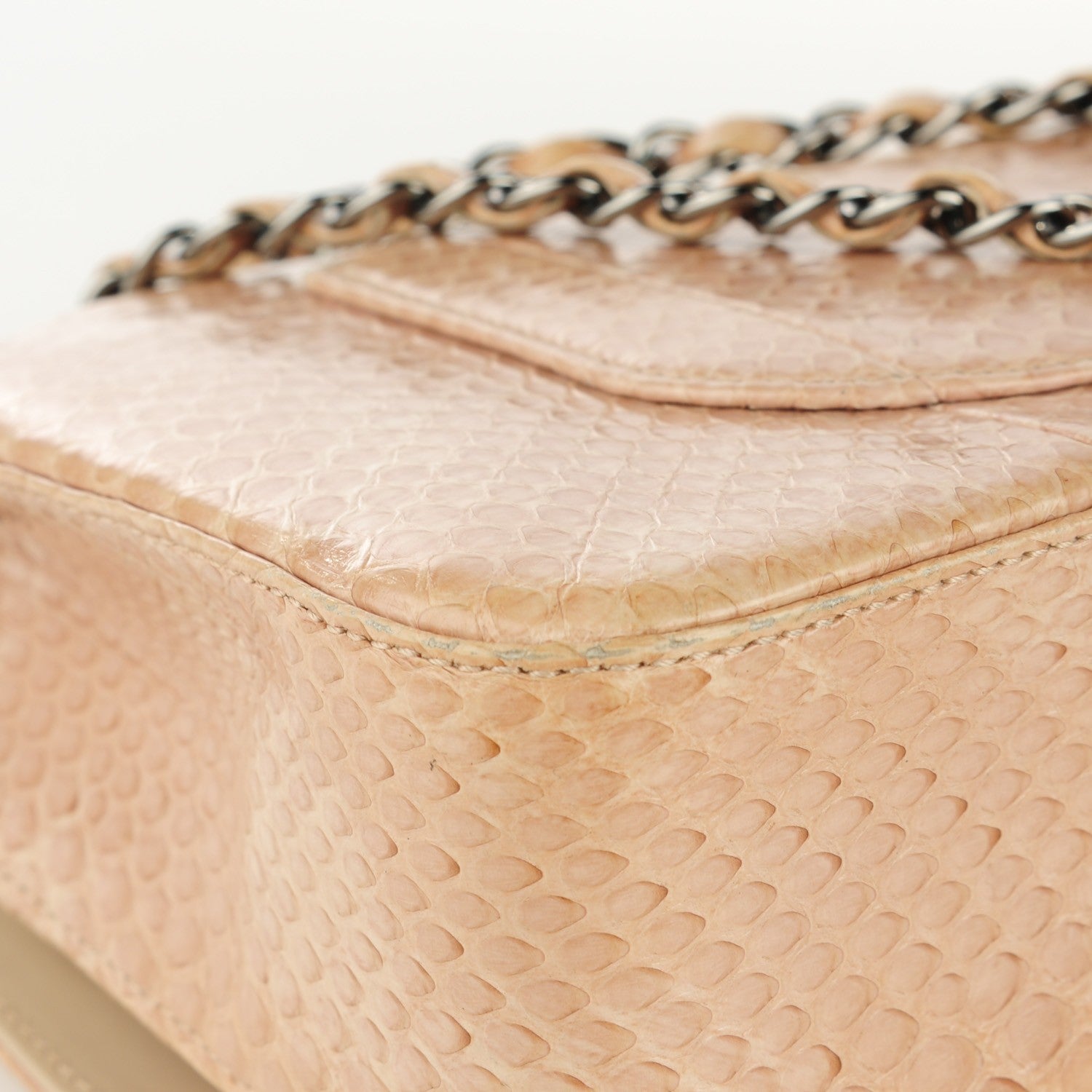 Chanel Python Medium Double Flap Pink 10 of 20