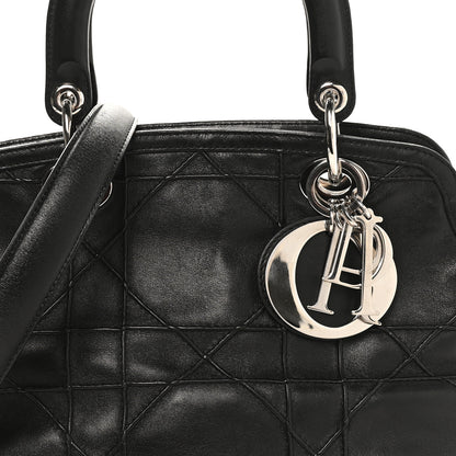 Christian Dior Lambskin Cannage Medium Granville Tote Black 10 of 12