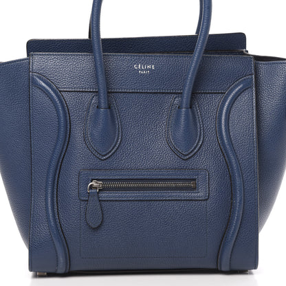 Celine Baby Drummed Calfskin Micro Luggage Petrol 7 of 15