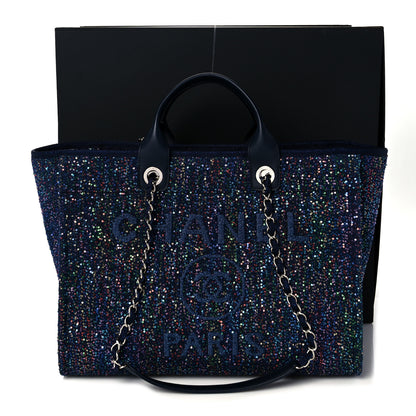 Chanel Calfskin Sequin Medium Deauville Tote Blue Multicolor 11 of 11
