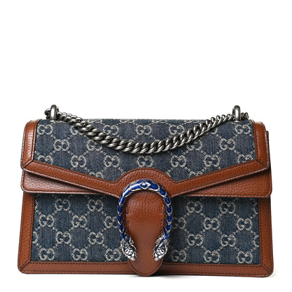 Gucci New Denim GG Monogram Dollar Calfskin Enamel Small Dionysus Shoulder Bag Blue Tea Cuir Epilog Electric Blue 1 of 11