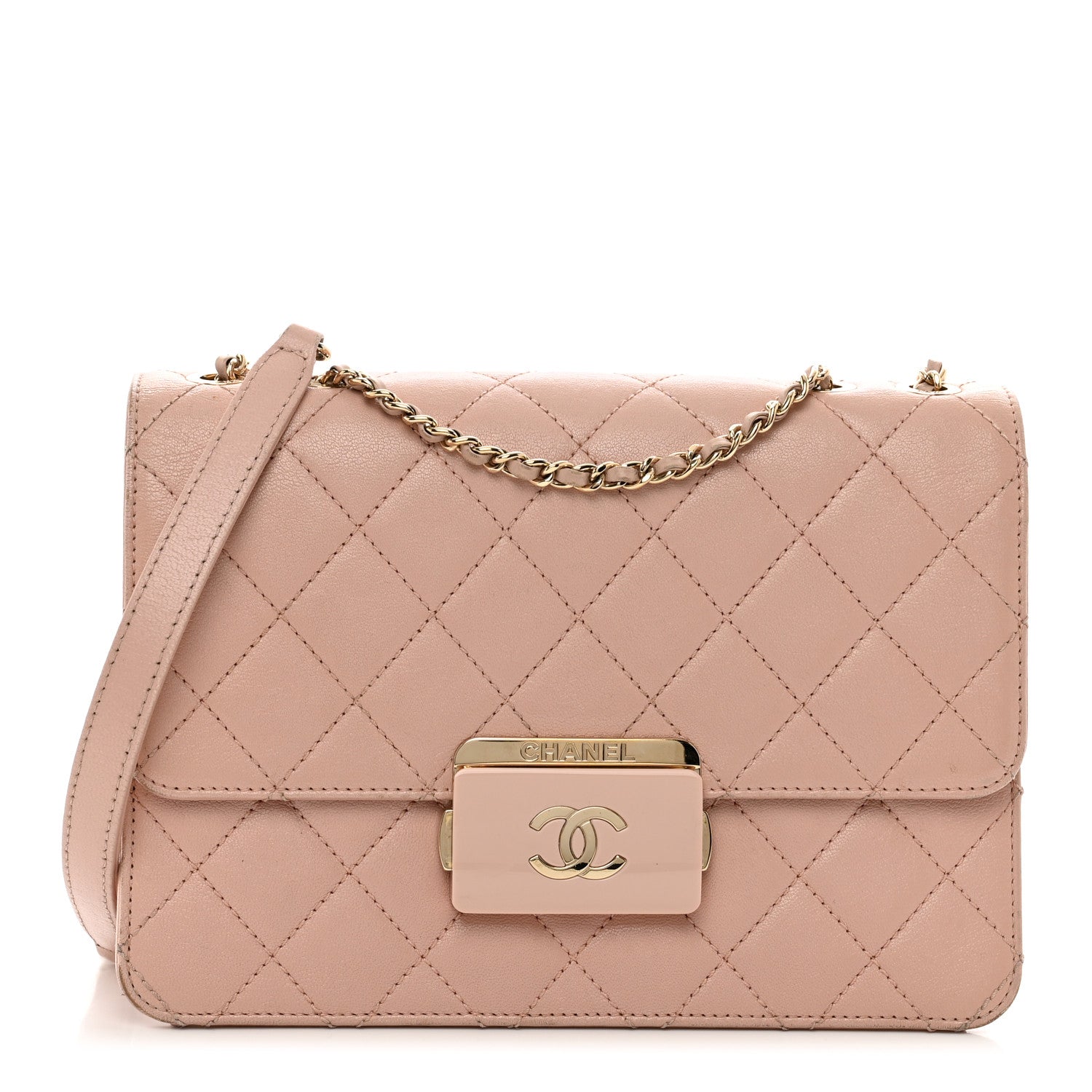 Chanel Sheepskin Quilted Beauty Lock Flap Pink 1 of 10