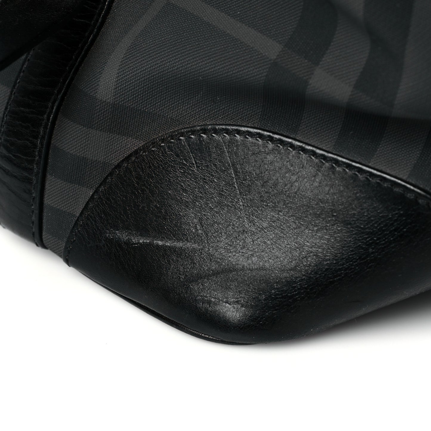 Nylon Smoked Check Weekend Duffle Bag Black