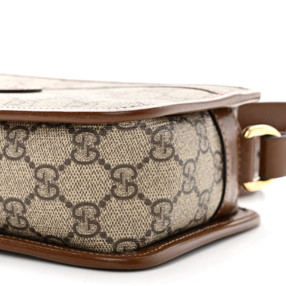 Gucci GG Supreme Monogram Azalea Calfskin Mini Retro Interlocking G Shoulder Bag Beige Ebony Brown Sugar 10 of 11