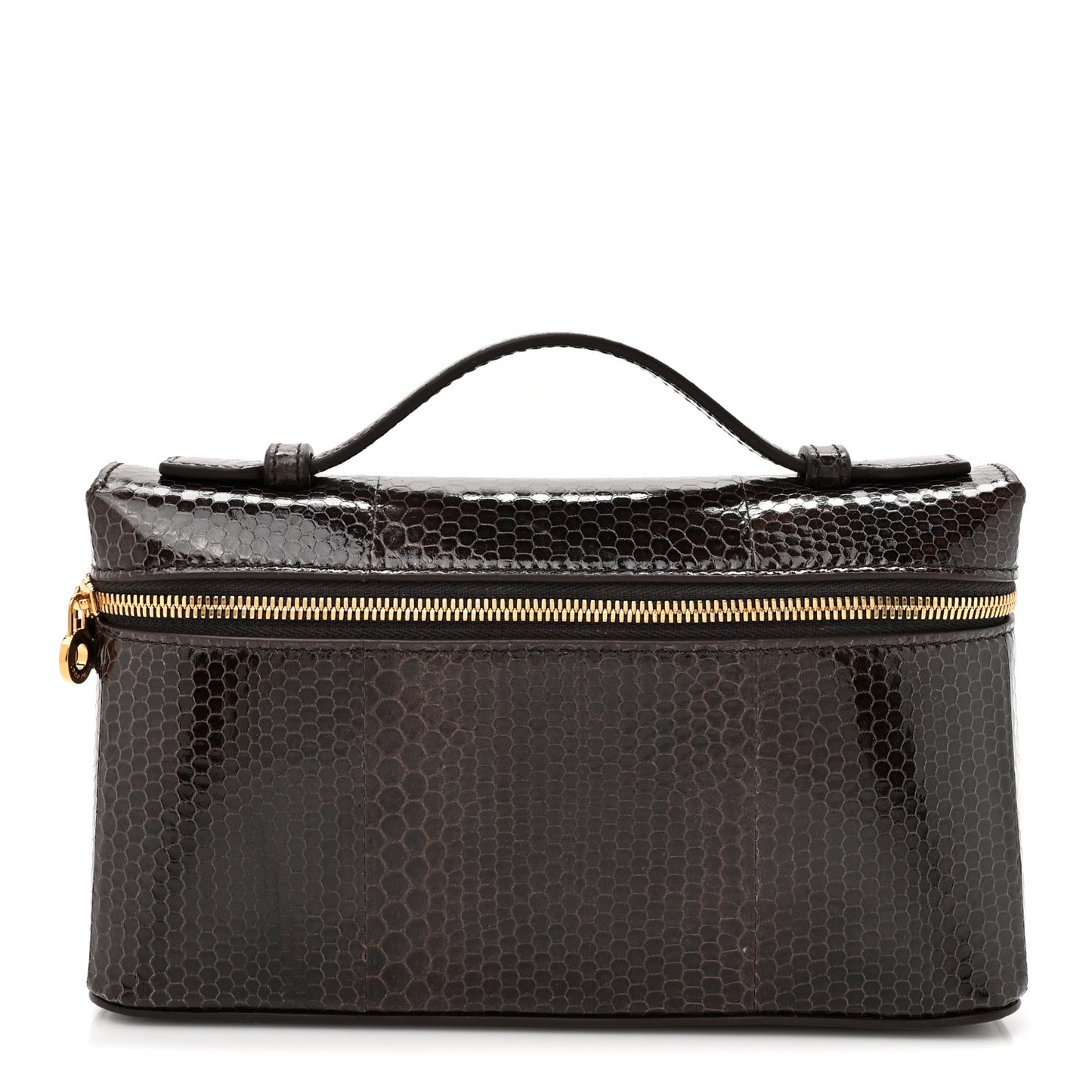 Water Snakeskin L19 Extra Pocket Pouch Dark Chocolate Licorice