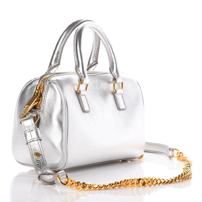 Saint Laurent Metallic Calfskin Classic Toy Duffle Silver 3 of 7