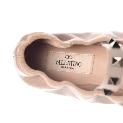 Valentino Garavani Nappa Rockstud Cross Strap Ballerina Flat 39.5 Poudre Beige 7 of 10