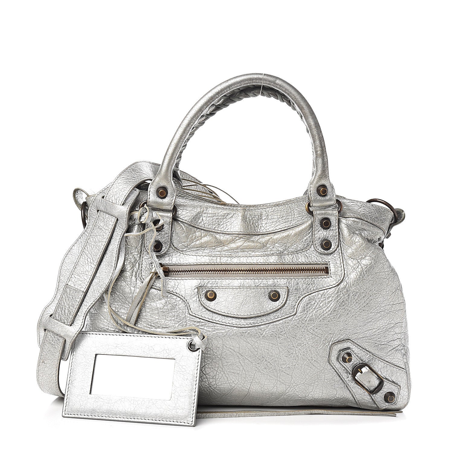 Balenciaga Metallic Agneau Classic Hardware Town Gris Aluminum 1 of 15