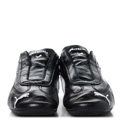 Balenciaga X PUMA Crumpled Calfskin Mens Speedcat Sneakers 42 Black White 3 of 9