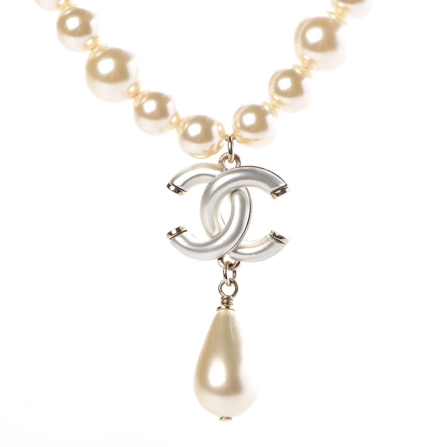 Pearl CC Short Necklace Gold