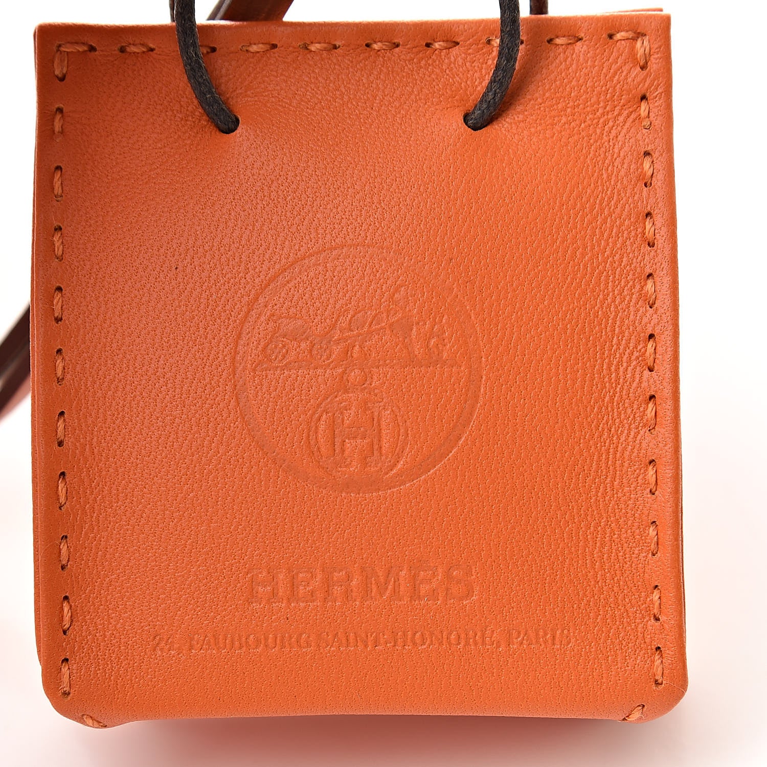 Hermes Milo Lambskin Swift Shopping Bag Charm Feu Gold 3 of 5