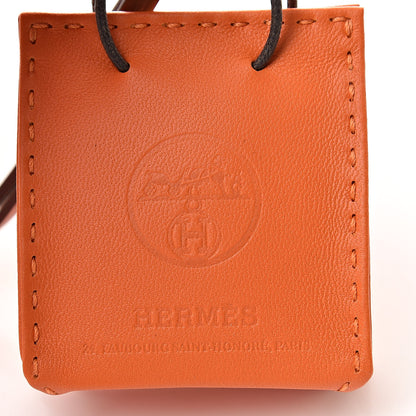 Hermes Milo Lambskin Swift Shopping Bag Charm Feu Gold 3 of 5