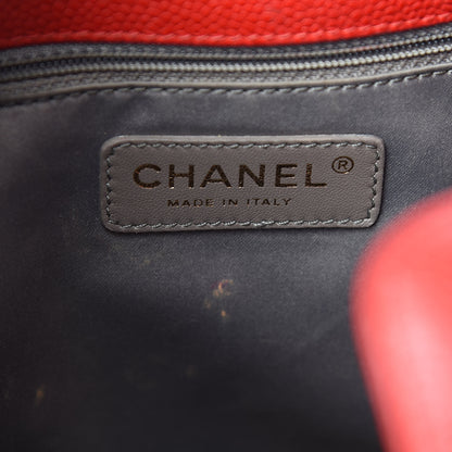 Chanel Caviar Quilted Petit Shopping Tote PST Red 6 of 15