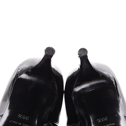 Chanel Patent Lambskin Cap Toe Short Boots 38.5 Black 8 of 11