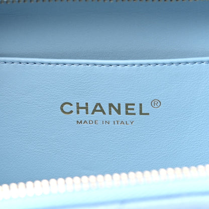 Chanel Caviar Quilted Small Pick Me Up Vanity Case Light Blue 7 of 12