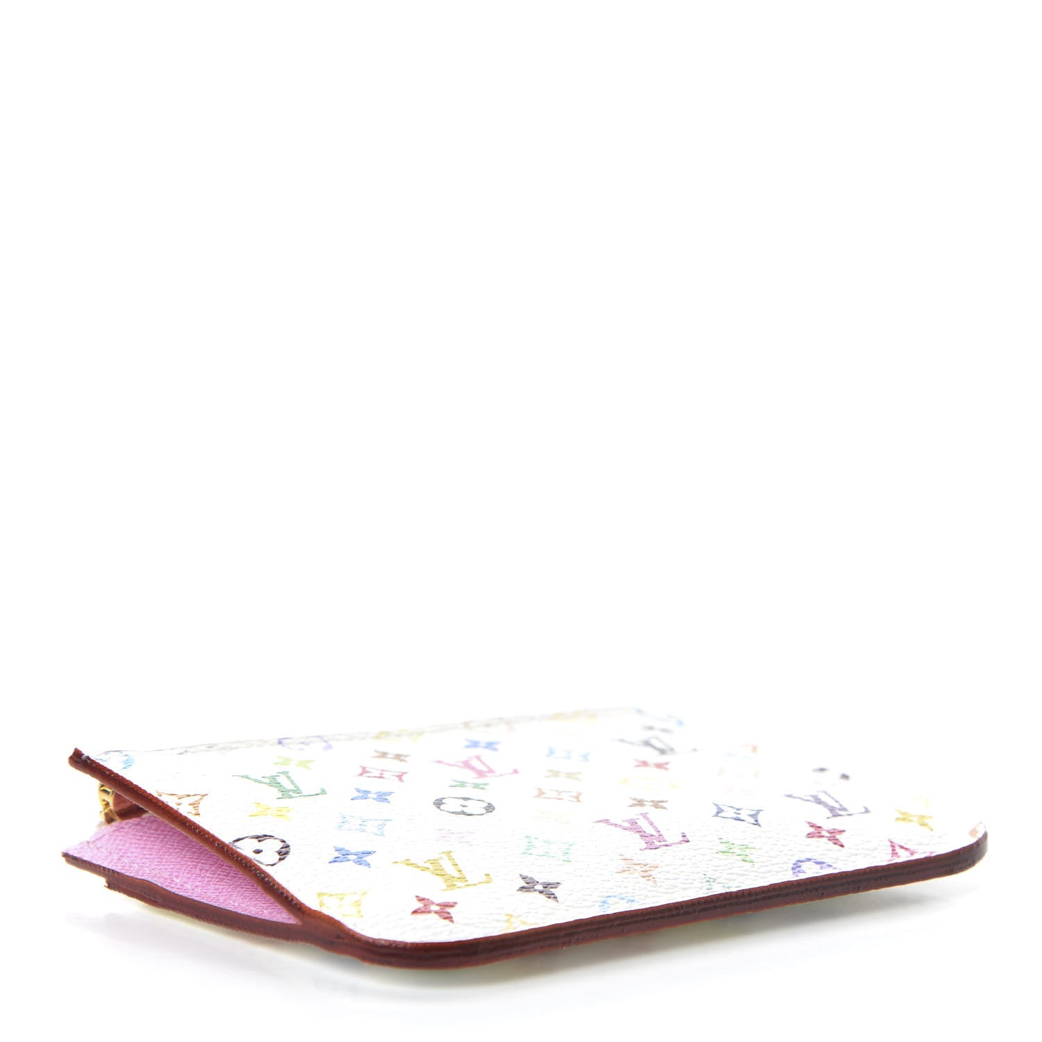 Louis Vuitton Monogram Multicolor Key Pouch White Litchi 4 of 9