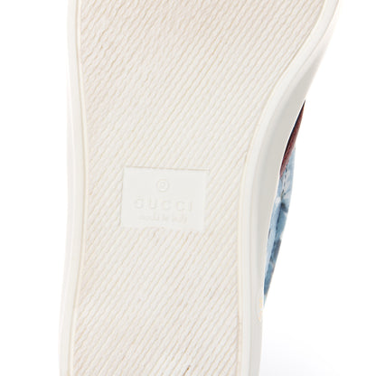 Gucci GG Supreme Monogram Blooms Womens Slip On Sneakers 35.5 Beige Blue Navy Red 6 of 10