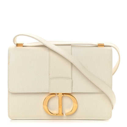 Christian Dior Grained Calfskin 30 Montaigne Flap Bag White 1 of 14