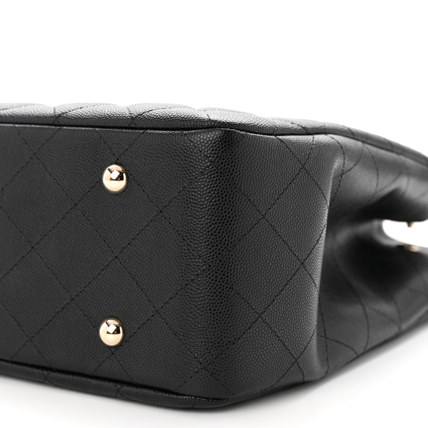 Caviar Quilted Large Shopping Tote Black