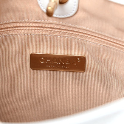 Chanel Lambskin Stitched Small Shopping Tote White 6 of 10