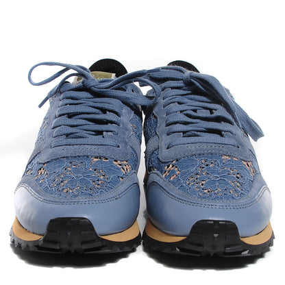 Valentino Garavani Macrame Lace Suede Camouflage Womens Rockrunner Sneakers 39 Multicolor 2 of 8