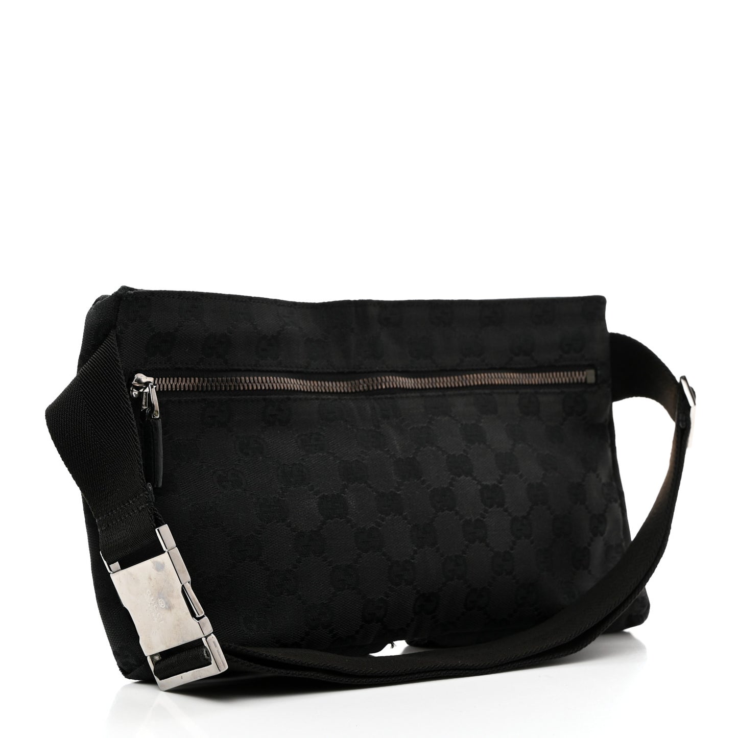 GG Monogram Double Pocket Belt Bag Black