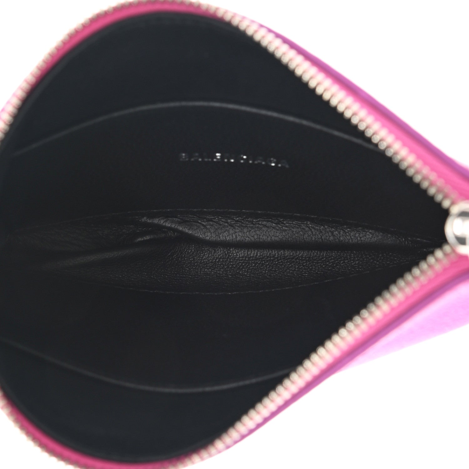 Balenciaga Metallic Goatskin Logo XS Ville Pouch Rose Fuchsia Black 5 of 8