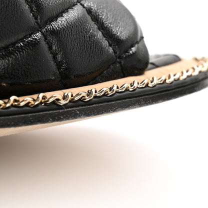 Chanel Lambskin Quilted Chain CC Sandals 40 Black 11 of 15