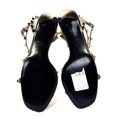 Valentino Garavani Metallic Nappa Rockstud Ankle Wrap 85mm Sandals 38 Sasso 4 of 4