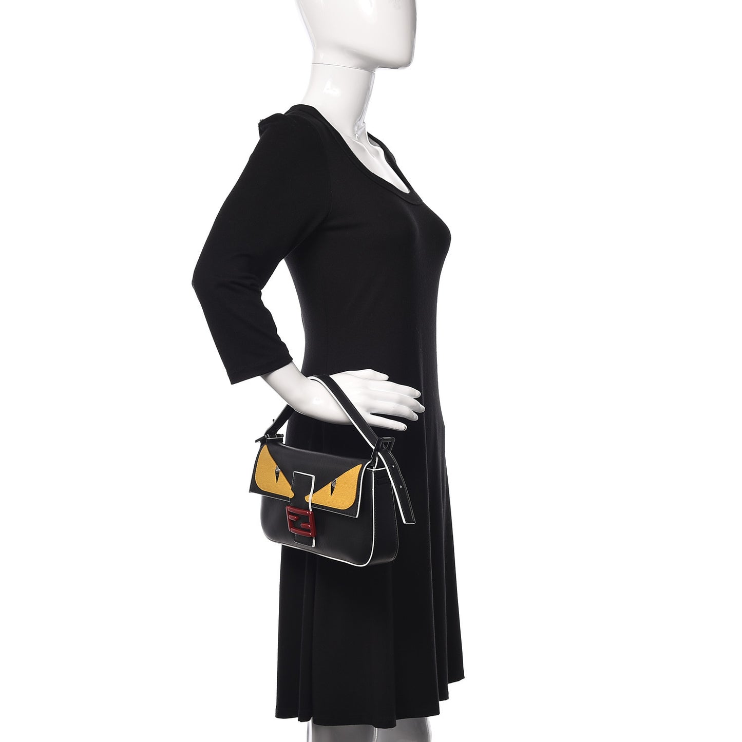 Vitello Dolce Elite Monster Eyes Bi-Color Baguette Black Yellow