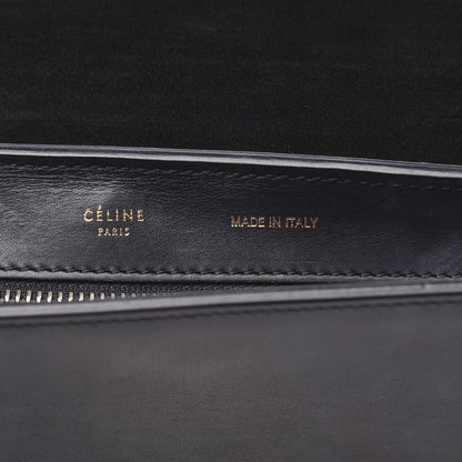 Celine Drummed Calfskin Suede Medium Tri-color Trapeze Black 6 of 18