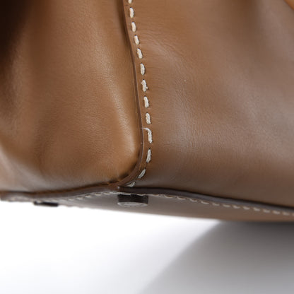 Prada City Calf Small Hand Stitched Galleria Double Zip Tote Caramel 14 of 15