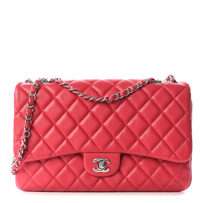 Chanel Lambskin Quilted Jumbo Chanel 3 Flap Dark Pink 1 of 11