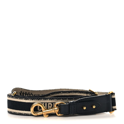 Christian Dior Canvas Embroidered Adjustable Shoulder Strap Black 1 of 6