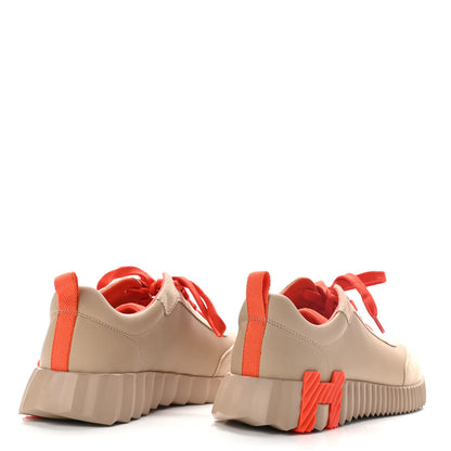Hermes Goatskin Suede Bouncing Sneakers 38 Beige Sarrasin Sanguine 4 of 10
