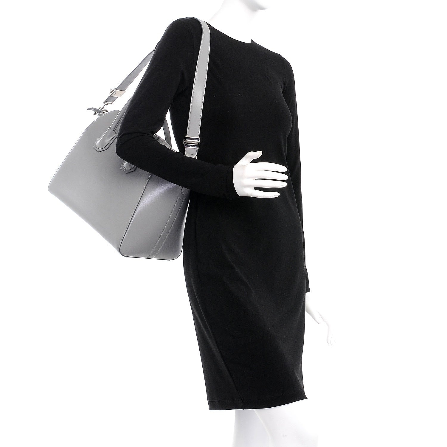 Givenchy Shiny Lord Calfskin Medium Antigona Pearl Grey 3 of 15