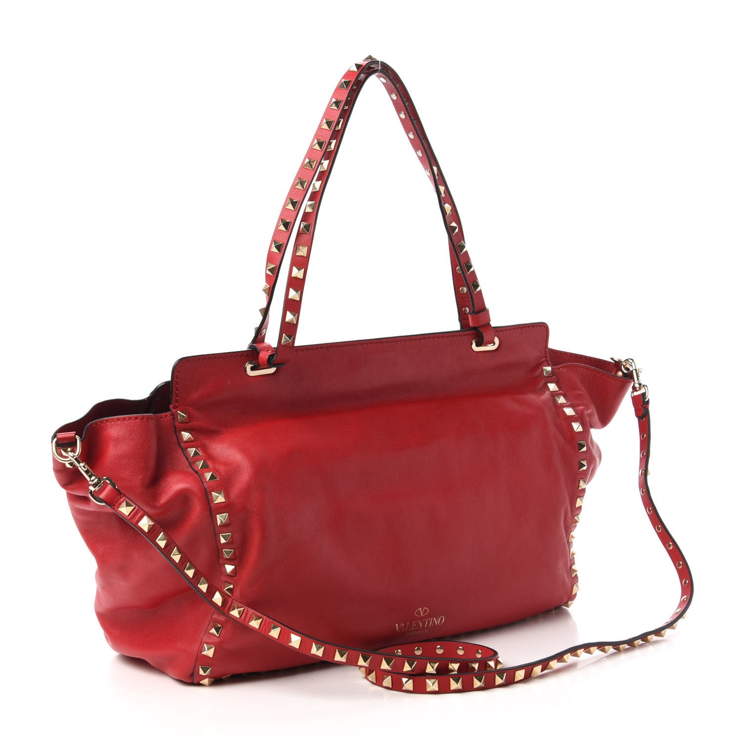 Vitello Medium Rockstud Tote Rosso Valentino