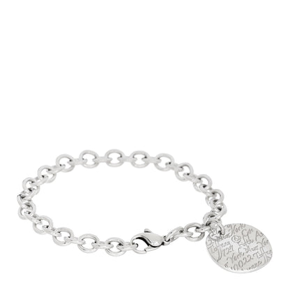Tiffany Sterling Silver Notes Round Tag Charm Bracelet 1 of 4