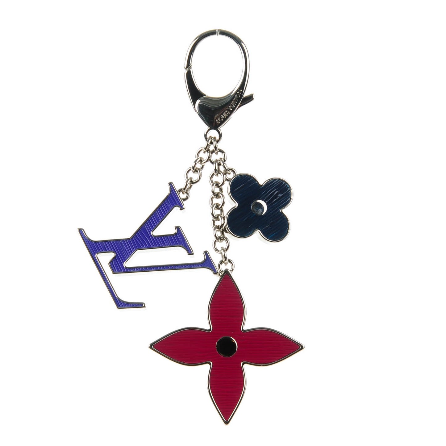 Fleur d Epi Bag Charm Figue Fuchsia Indigo