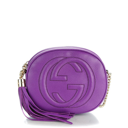Gucci Pebbled Calfskin Mini Soho Chain Bag Shine Purple 1 of 7