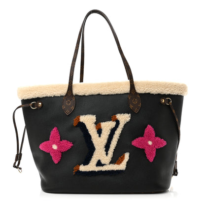 Louis Vuitton Calfskin Monogram Teddy Neverfull MM Black 1 of 10