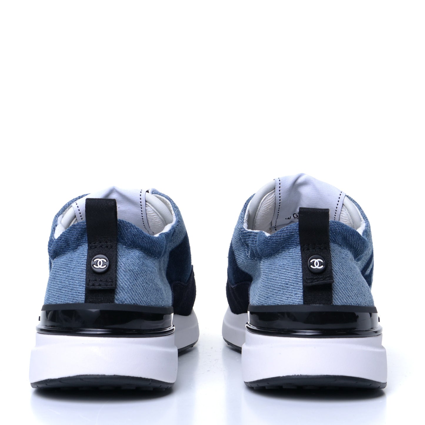 Denim Suede Calfskin Womens CC Sneakers 36.5 Dark Blue