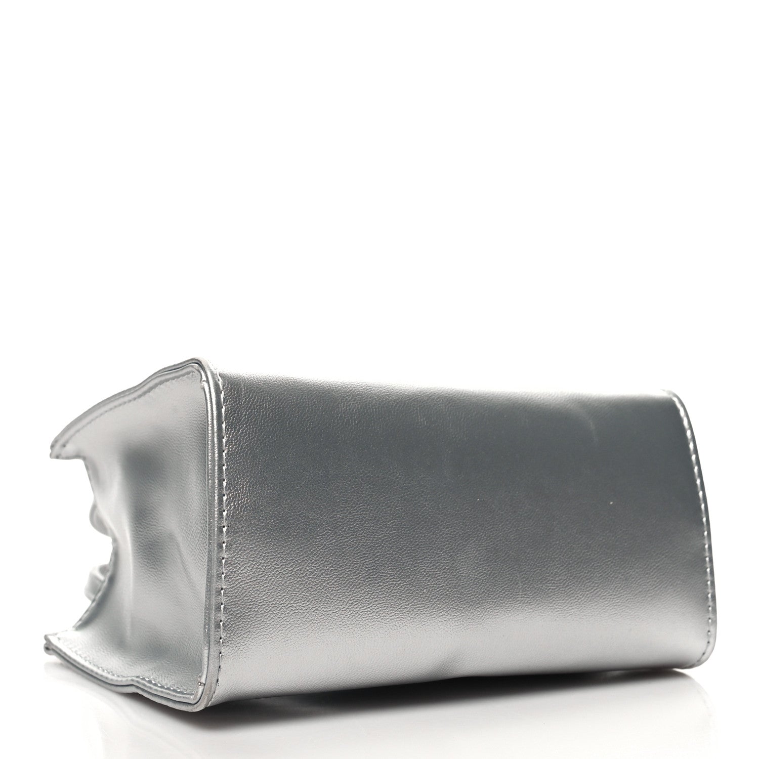 Telfar Metallic Vegan Leather Small Shopping Bag Silver 4 of 11