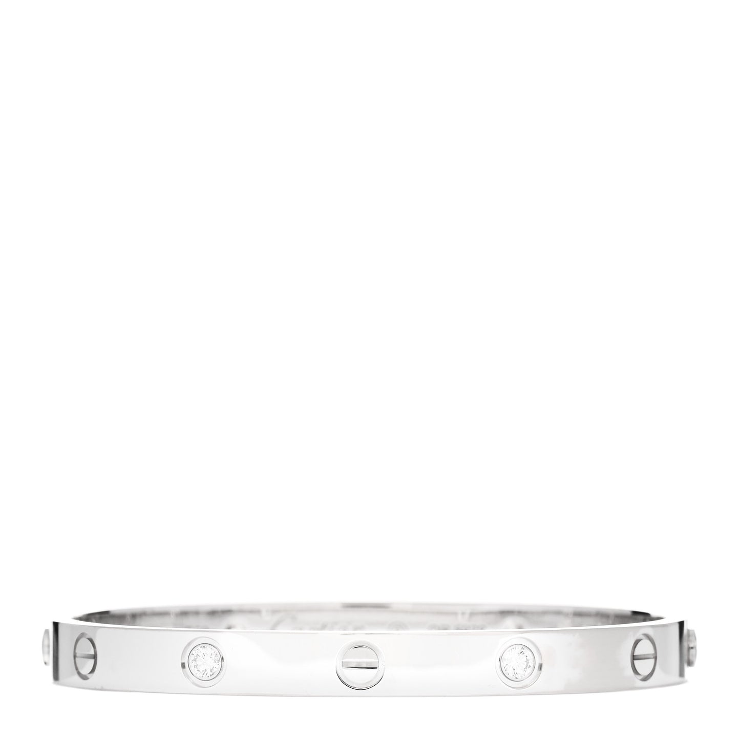 18K White Gold 4 Diamond LOVE Bracelet 17