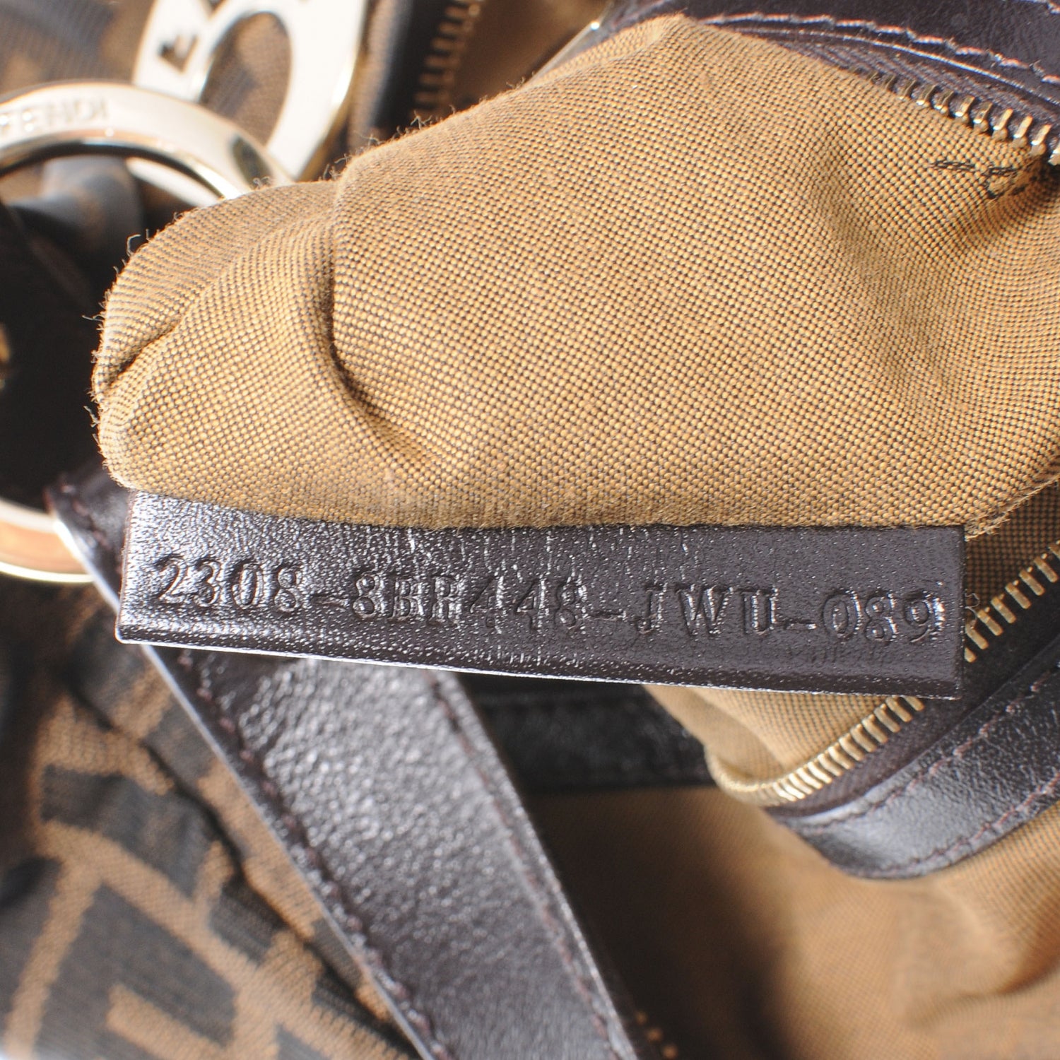 Fendi Zucca Cuoio Lucido Chef Hobo Tobacco Moro 5 of 6