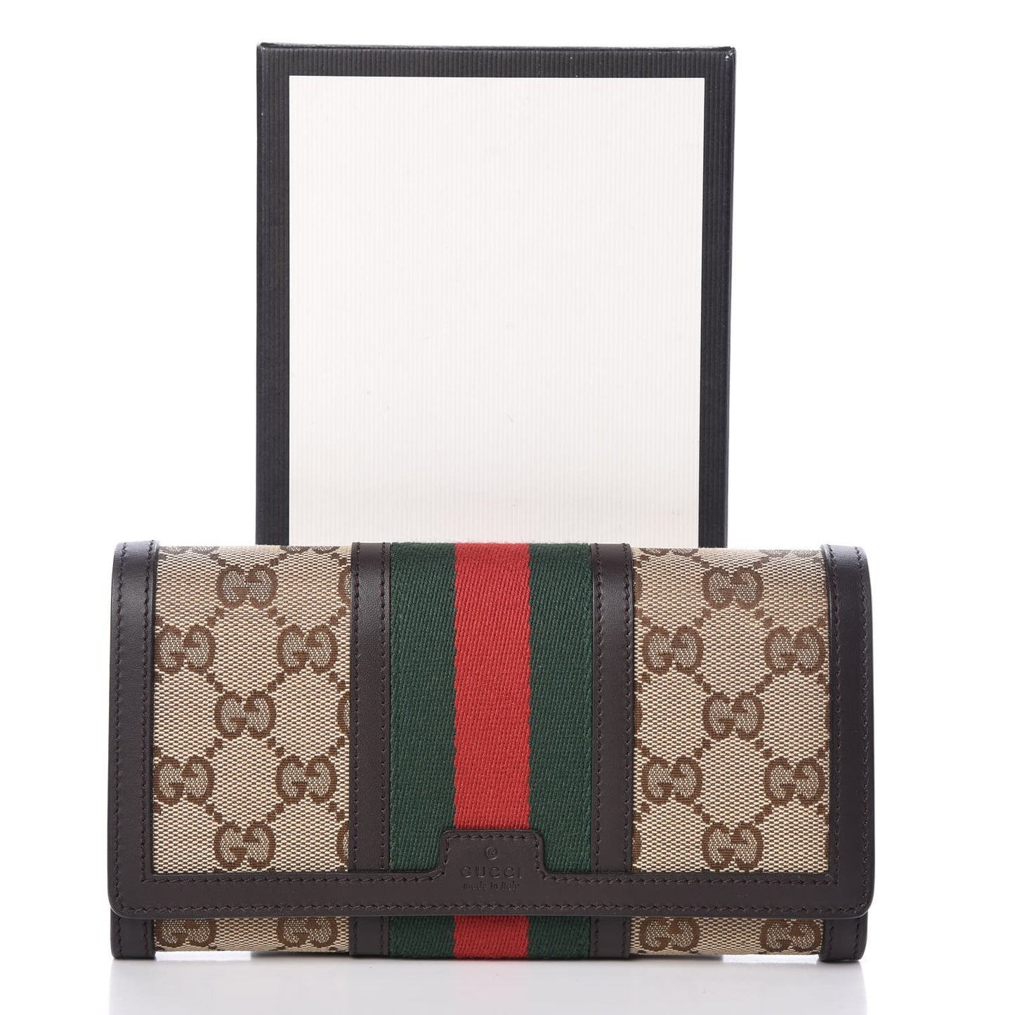 Monogram Vintage Web Wallet Dark Brown