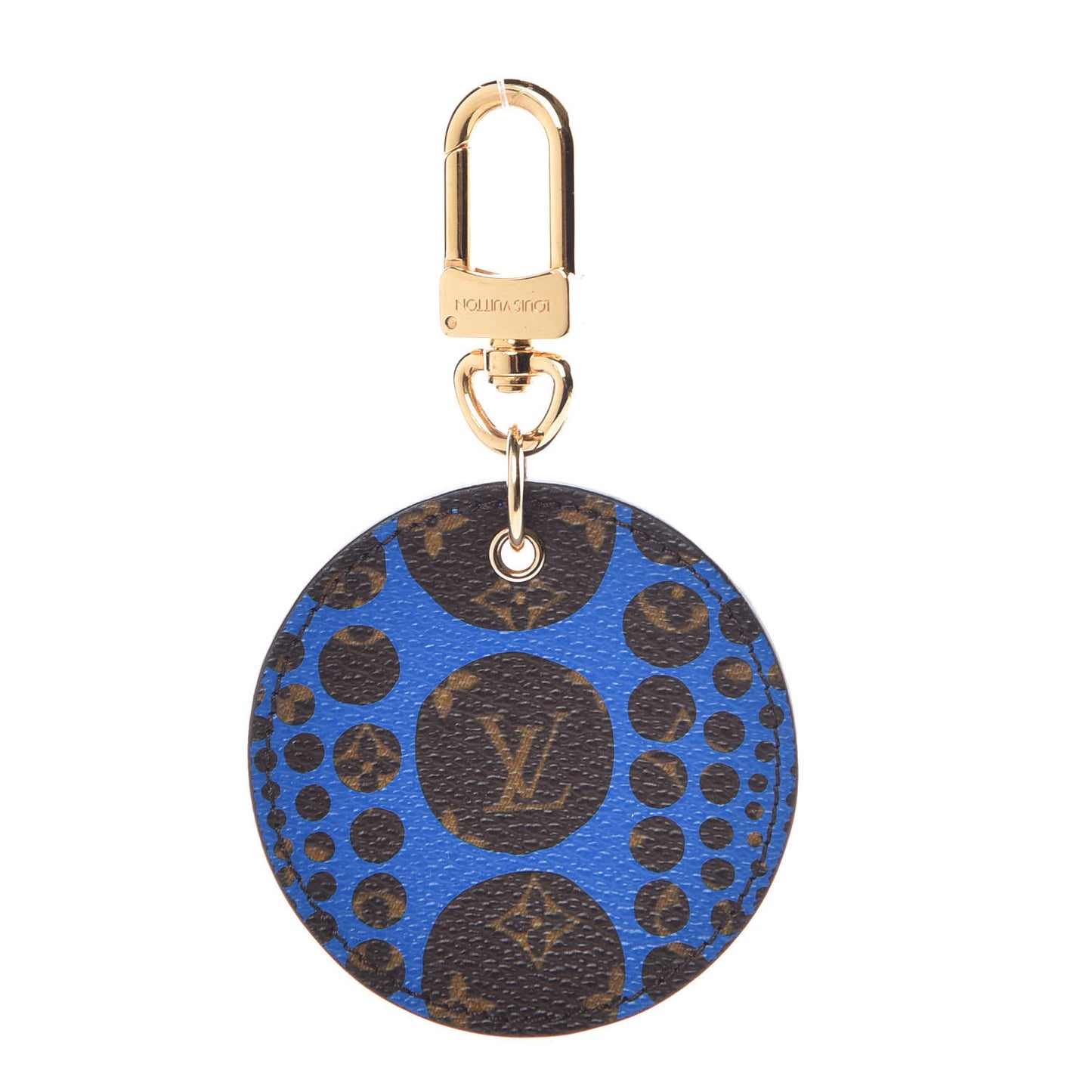 Monogram Kusama Pumpkin Dots Key Ring Blue