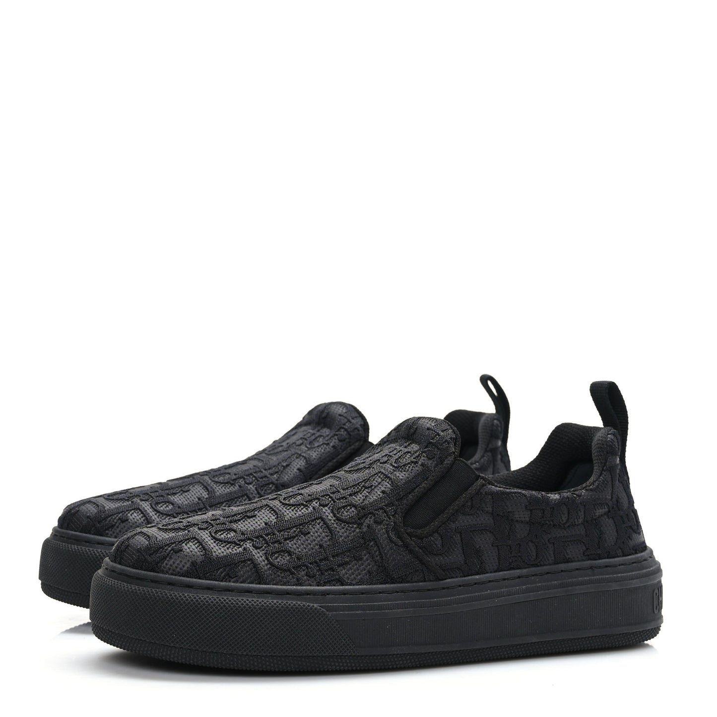 Shiny Technical Fabric Oblique Embroidered Womens Solar Slip On Sneakers 37 Black